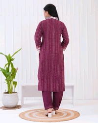 KDJ 5362  new Kadhi Kurta duptta with pant set - Night Shadz, 2XL-44