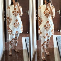 SF2 5364 🌹 *NEW  Beautiful *cotton co-ords sets, stylish beautiful  print  Side Pocket   - M-38, Brown