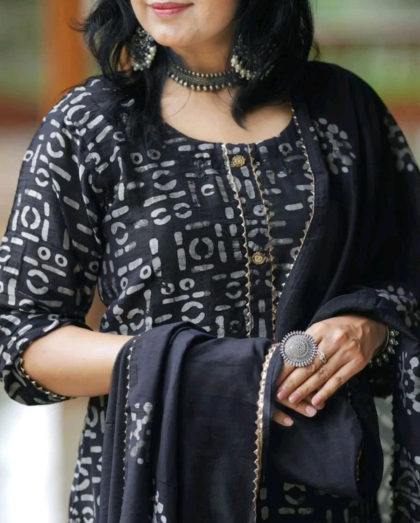 KF3 5367  Heavy Reyon and Heavy  Gotta  wark  Kurti with Pant Dupatta  - M-38
