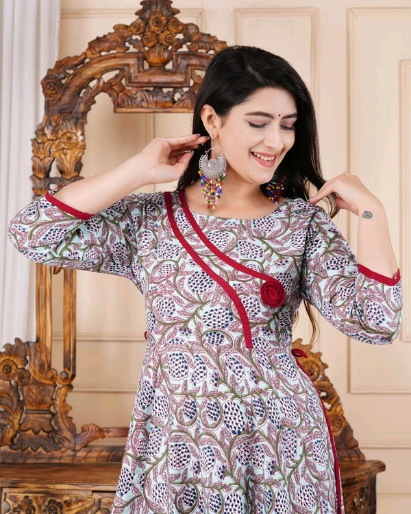 SF2 5368 *News Beautiful Reyon  printed Gown dress  - 2XL-44