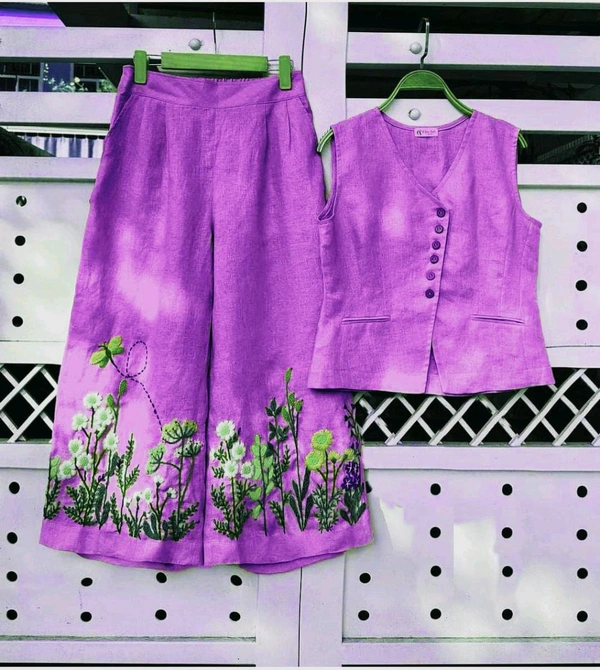KD18 5371 Trending Beautiful Cotton  Cord Set - Electric Violet, XL-42