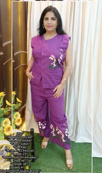 KD18 5371 Trending Beautiful Cotton  Cord Set - Electric Violet, XL-42