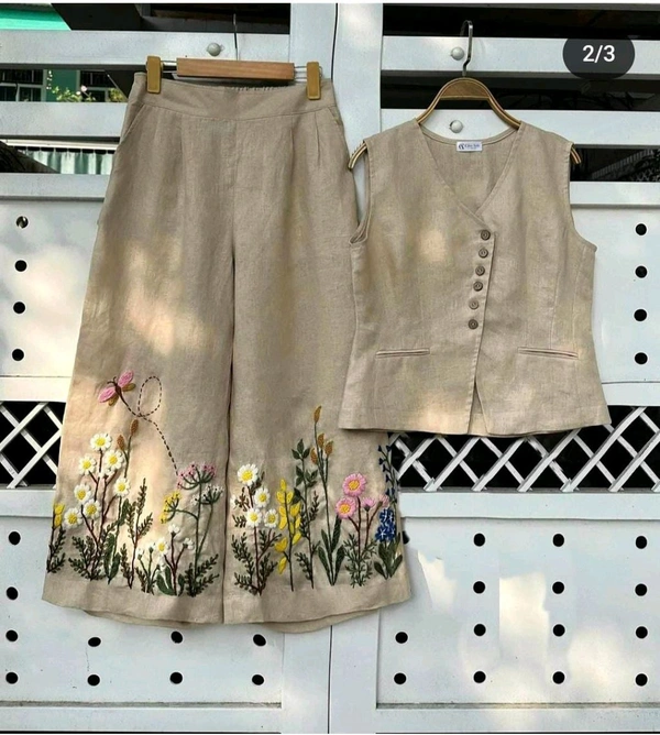 KD18 5371 Trending Beautiful Cotton  Cord Set - Gold, XL-42