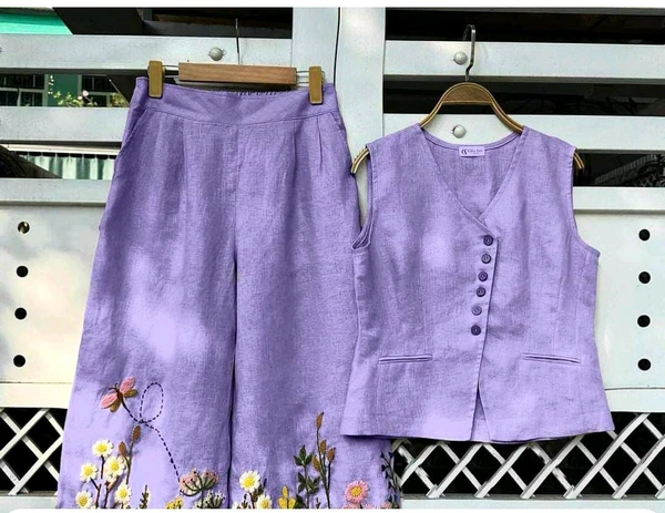 KD18 5371 Trending Beautiful Cotton  Cord Set - Mauve, 2XL-44