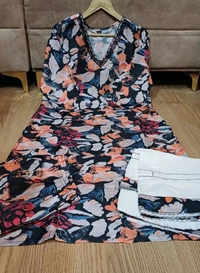SF2  5374   *cotton *Kurti-Maslen digital prin  KURTI PANT Dupatta  - L-40