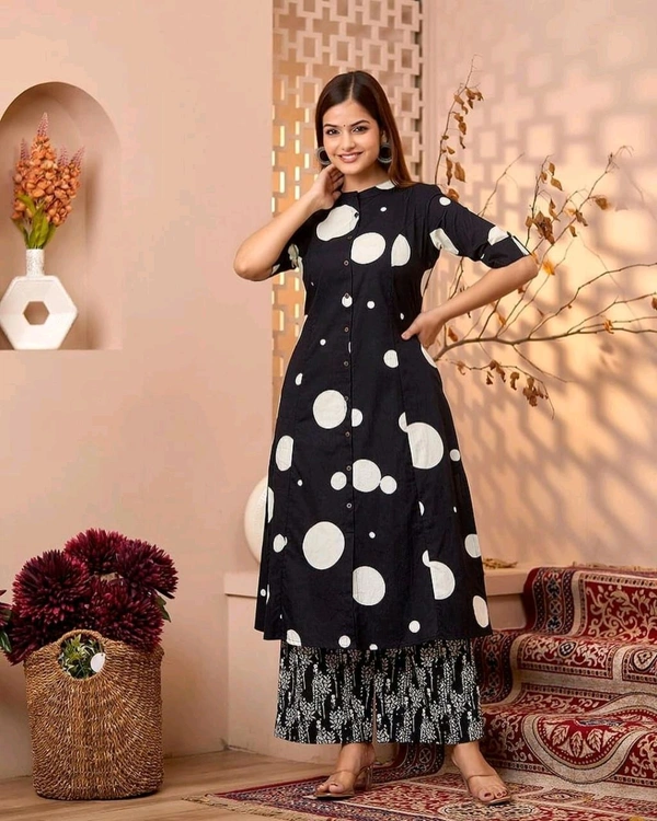 SF2 5377 New launch cotton  Designer Co-erd set in *Aline kurti pattern paired with Ankle length pant - M-38