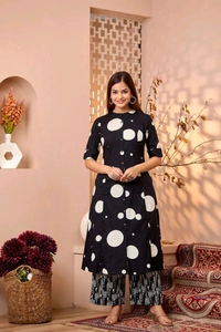 SF2 5377 New launch cotton  Designer Co-erd set in *Aline kurti pattern paired with Ankle length pant - M-38
