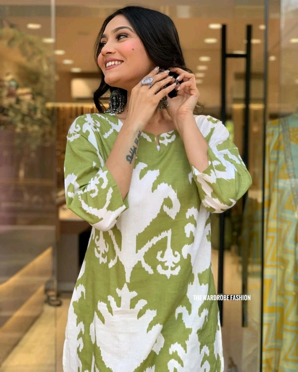 SF2 5380  Beautiful *cotton co-ords sets,l comfortable amazing print. perfect outfits  - Green, XL-42