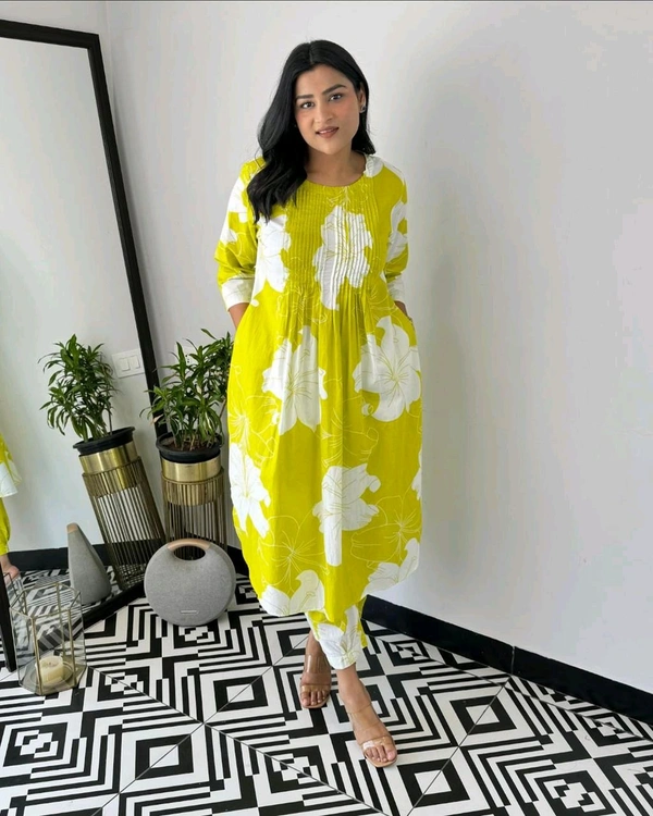 SF4 5394  Beautiful Cottan  kurti pent Design for Gorgeous   - Yellow, M-38