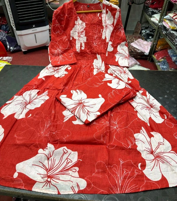 SF4 5394  Beautiful Cottan  kurti pent Design for Gorgeous   - Red, 3XL-46