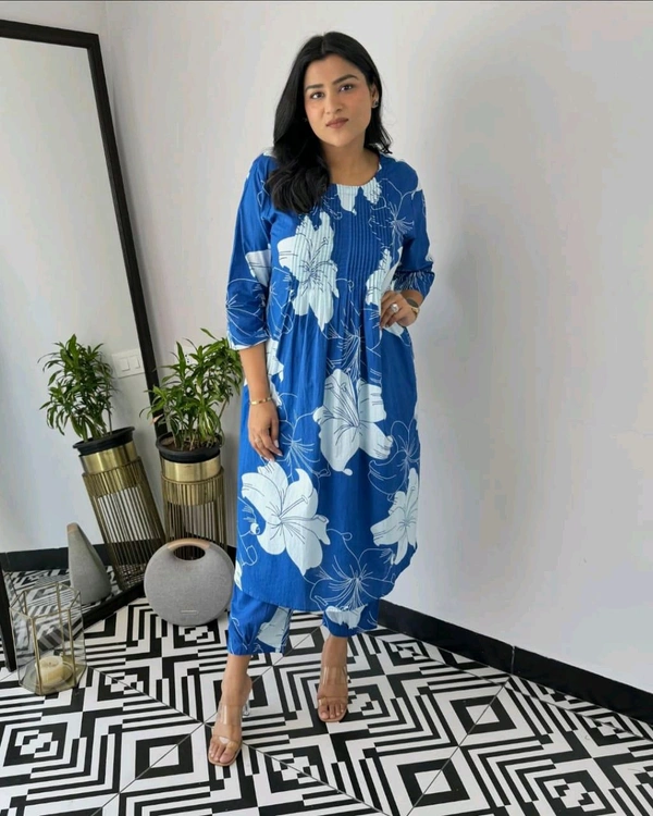 SF4 5394  Beautiful Cottan  kurti pent Design for Gorgeous   - Blue, L-40