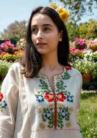 SF2 5396  NEW COTTON  KURTA SET  hand*Work: Embroidery and Aari work* - M-38