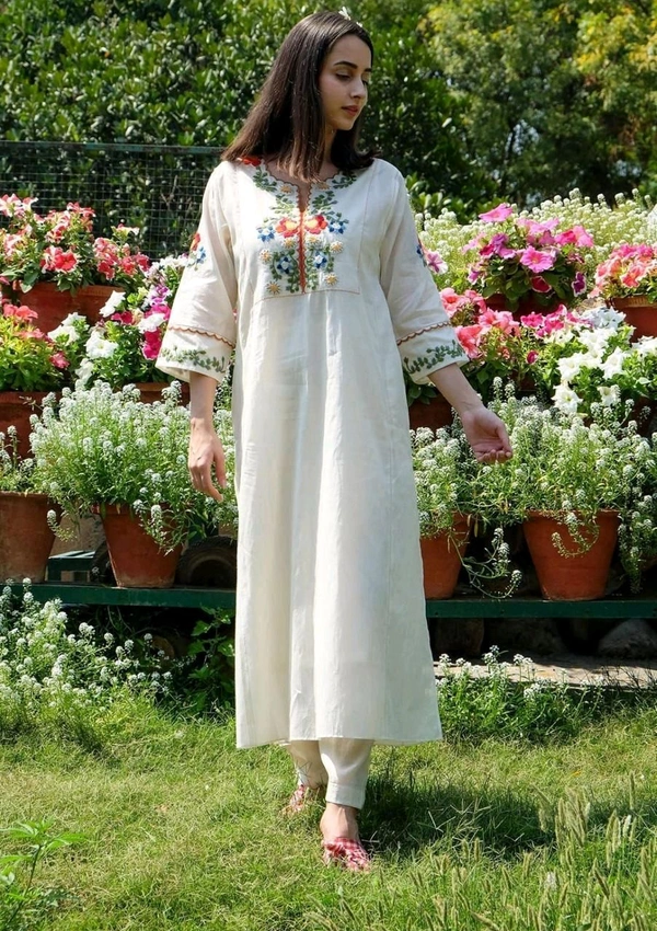 SF2 5396  NEW COTTON  KURTA SET  hand*Work: Embroidery and Aari work* - 2XL-44