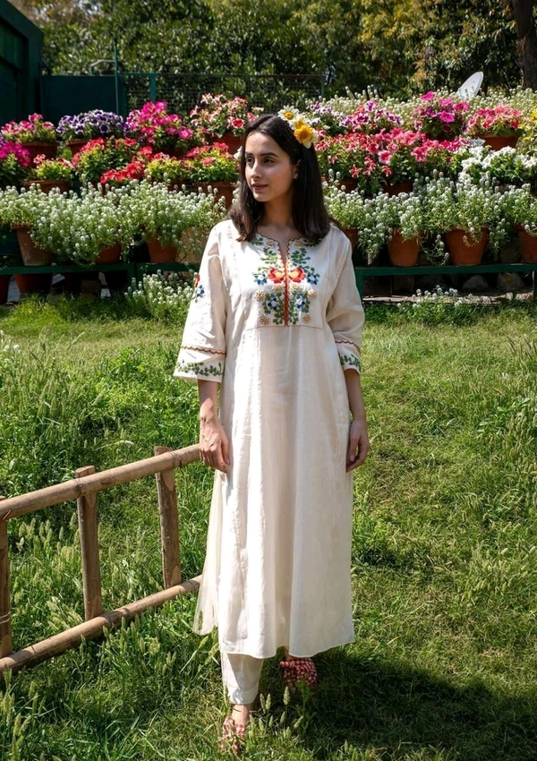 SF2 5396  NEW COTTON  KURTA SET  hand*Work: Embroidery and Aari work* - 2XL-44