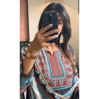 SF3 5398  Muslin suit, featuring a mesmerizing Digital print.  - 2XL-44