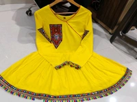 SF2 5406  Premium Rayon Designer Top and Dhoti Set in Embroidery work and Less   - Yellow, 2XL-44