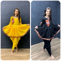 SF2 5406  Premium Rayon Designer Top and Dhoti Set in Embroidery work and Less   - Black, 2XL-44