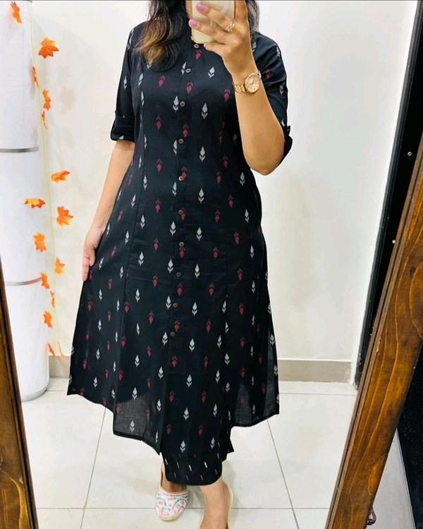 SF2  5420  Amazing cotton cord set  procin print  stylish look  - Black, XL-42