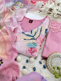 SF3 5421 HEVAY SHIFLI FABRIC DIGITAL PRINTING HAND WORK  KHATLI SUIT SET  - 2XL-44