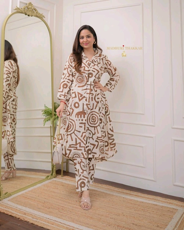 SF2 5424 Cotton of vibrant and pastel Kurta and playful prints Pant  - 3XL-46
