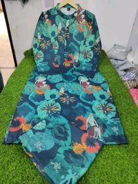 SF3 5447  Beautiful kurti pent  Design for Gorgeous ladies Muslin kurti pent set digital print - M-38