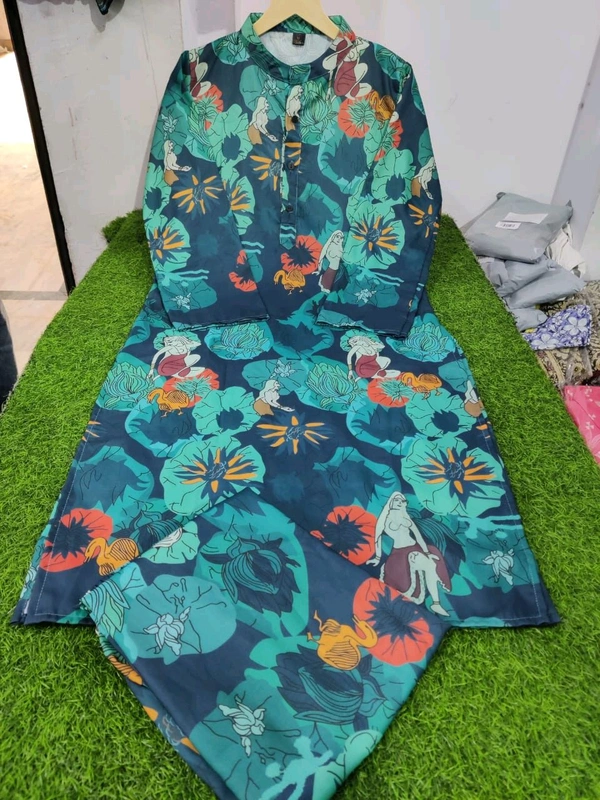 SF3 5447  Beautiful kurti pent  Design for Gorgeous ladies Muslin kurti pent set digital print - 3XL-46