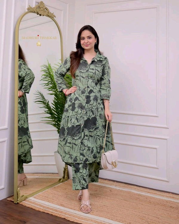 SF2 5448  RAYON Kurti Pant Beautiful Print  - L-40