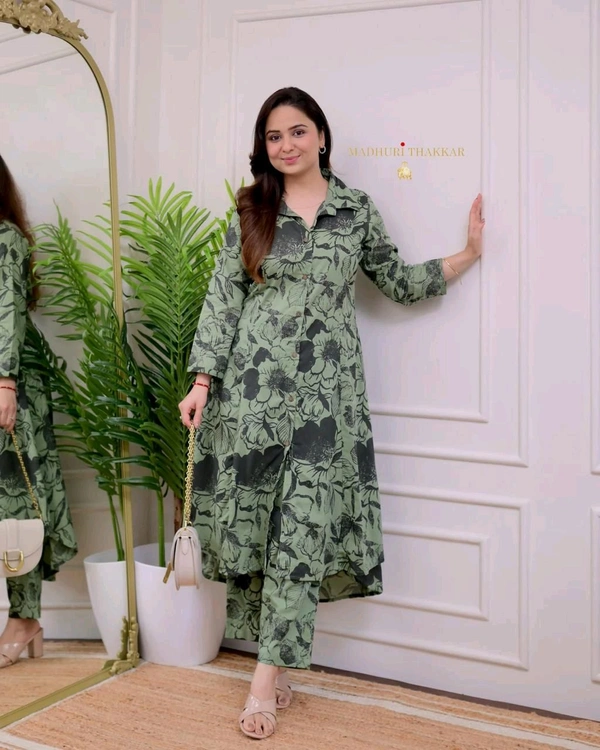 SF2 5448  RAYON Kurti Pant Beautiful Print  - XL-42