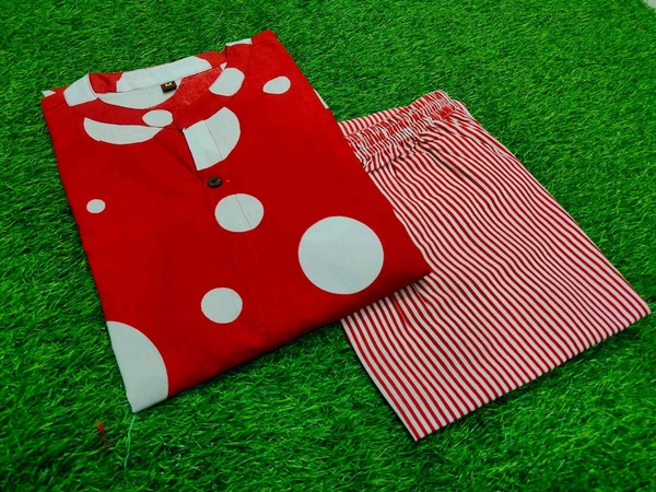 SF2 5449 Premium  cotton kurti Pent set  designer Co-erd set in Aline pattern   - Red, 2XL-44