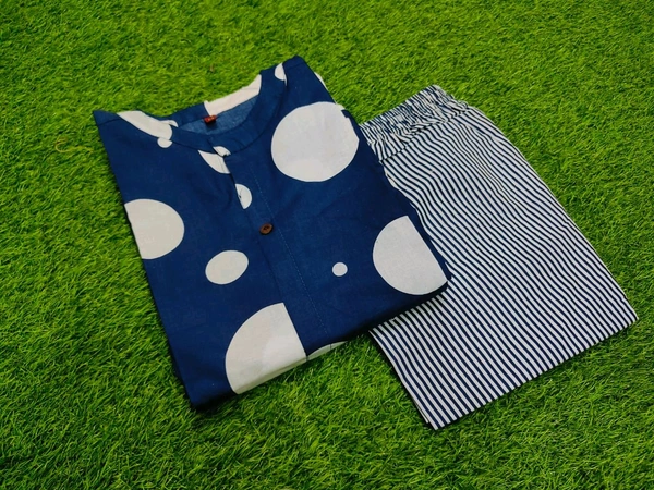 SF2 5449 Premium  cotton kurti Pent set  designer Co-erd set in Aline pattern   - Blue, L-40
