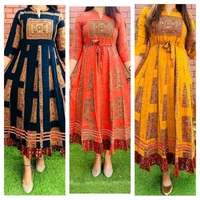 SF2 5450  heavy rayon  beautifully printed gown detailing mirror & tubelight handwork  - Black, XL-42