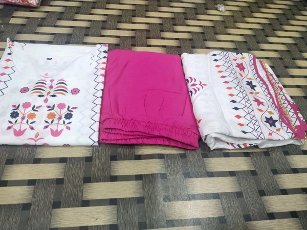 SF2  5452  Beautiful Heavy 3pcs Suit which is beautifully decorated ekatra pants and Lace Dupatta. - Heavy Reyon  - 2XL-44