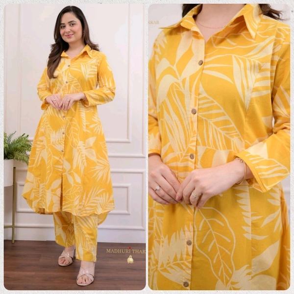 SF2  5461 A Beautiful cotton co-ord set that's perfect for work   - 3XL-46, Yellow