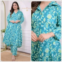 SF2  5461 A Beautiful cotton co-ord set that's perfect for work   - 2XL-44, Blue
