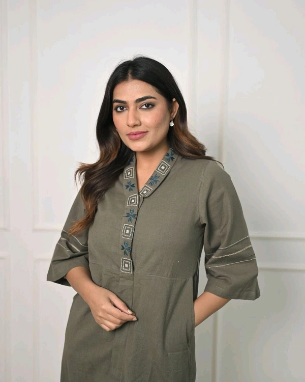 SF3  5464 finest Cotton Slub  and bold shade of CollarCo-Ord set Cotton SlubBoth side pocket - L-40