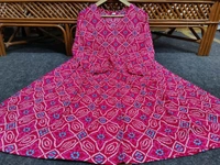 SF2  5476 *New Beautiful  printed Lotus flower  cotton middi Gown dress  - M-38