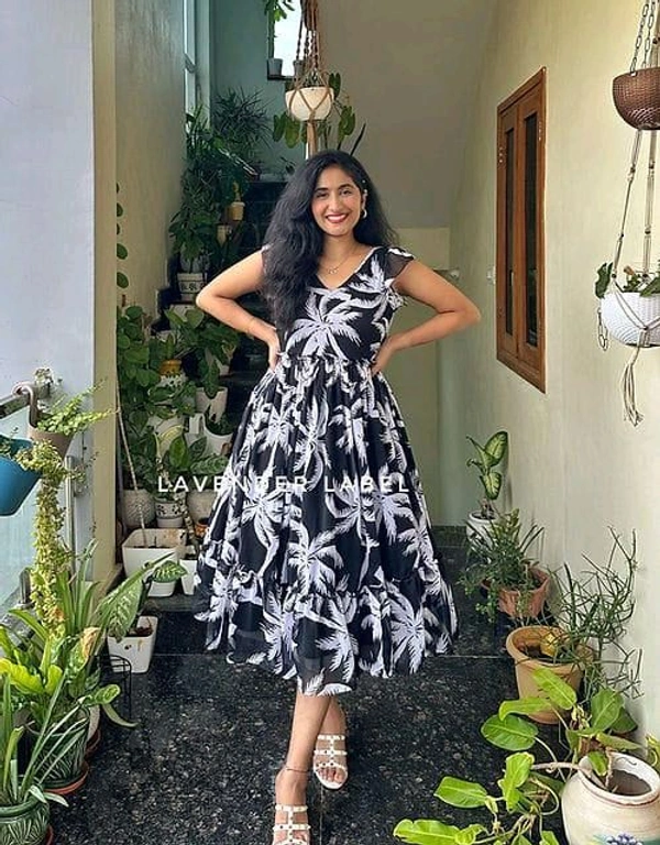 SF2  5477 *New Beautiful  printed Dates flower  cotton middi Gown dress* - 2XL-44