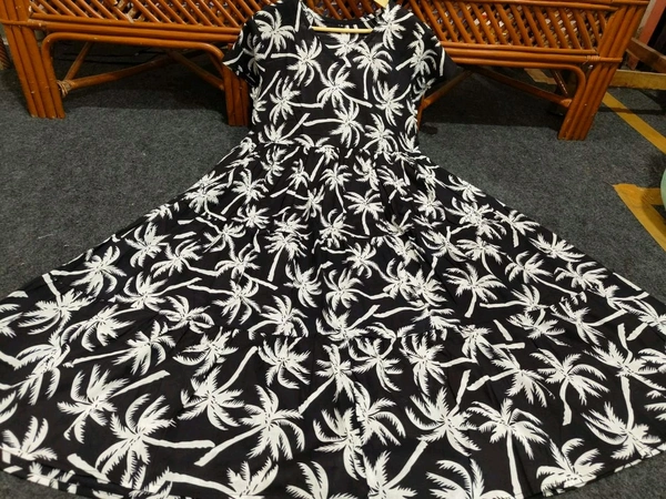 SF2  5477 *New Beautiful  printed Dates flower  cotton middi Gown dress* - 2XL-44