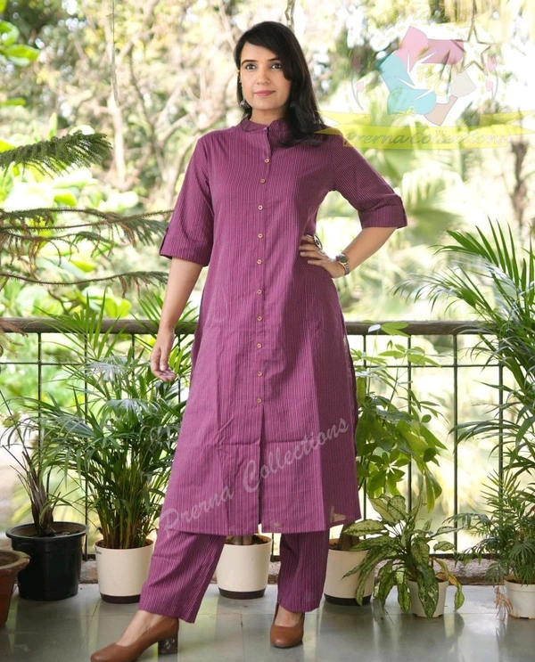 SF2  5483 Premium Fine Cotton  Designer Co-erd set in *Aline Kurta Pant - Dark Purple, 2XL-44