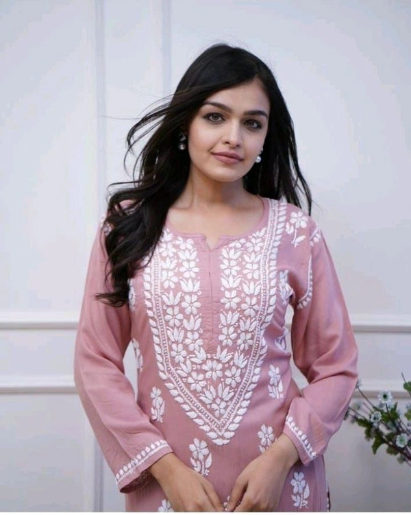 SF3  5489 *New Rayon bright colour chicken embroidery on kurti and Pant - 2XL-44
