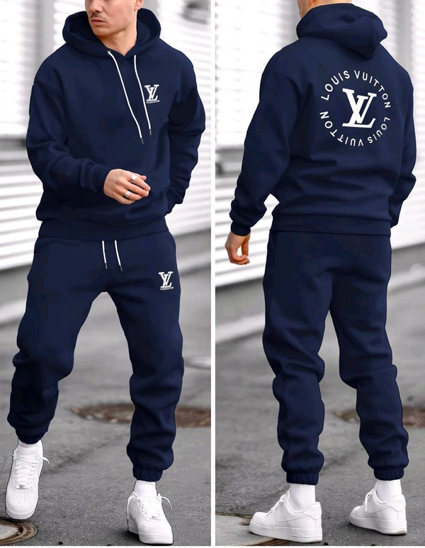 5490 Winter Tracksuits Full Warm "Hoodie + Lower"LVBest Quality -  - Navy Blue, 4XL-48