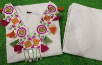 SF3  5499 *new Get ready embroidery design with Tassledetailing perfect  festive season flex cotton Kurta Pant  - M-38