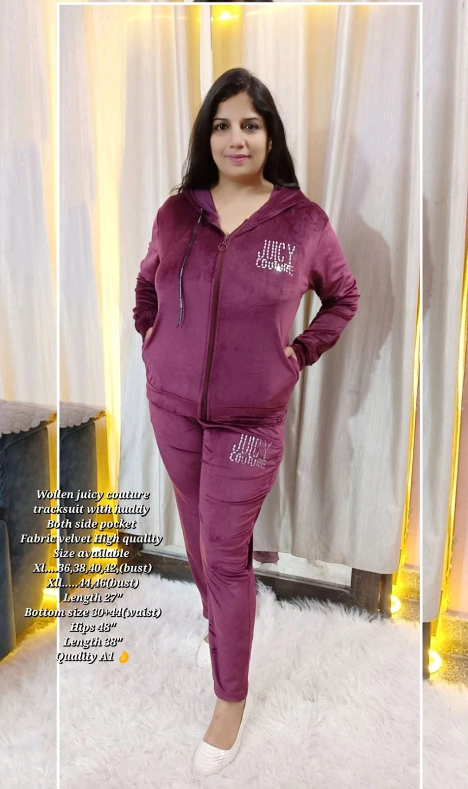5502 Wollen juicy couture tracksuit with huddy Both side pocket