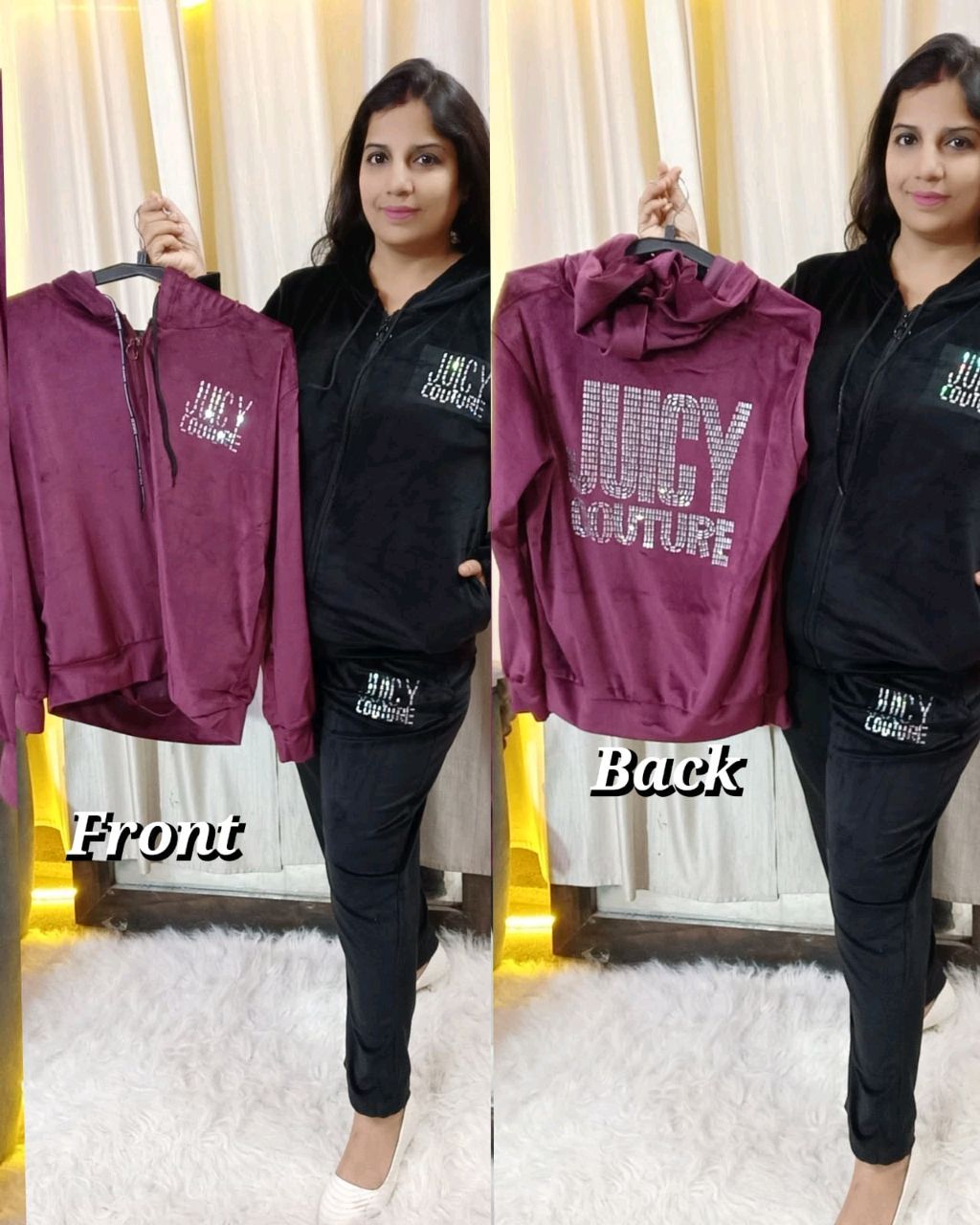 5502 Wollen juicy couture tracksuit with huddy Both side pocket