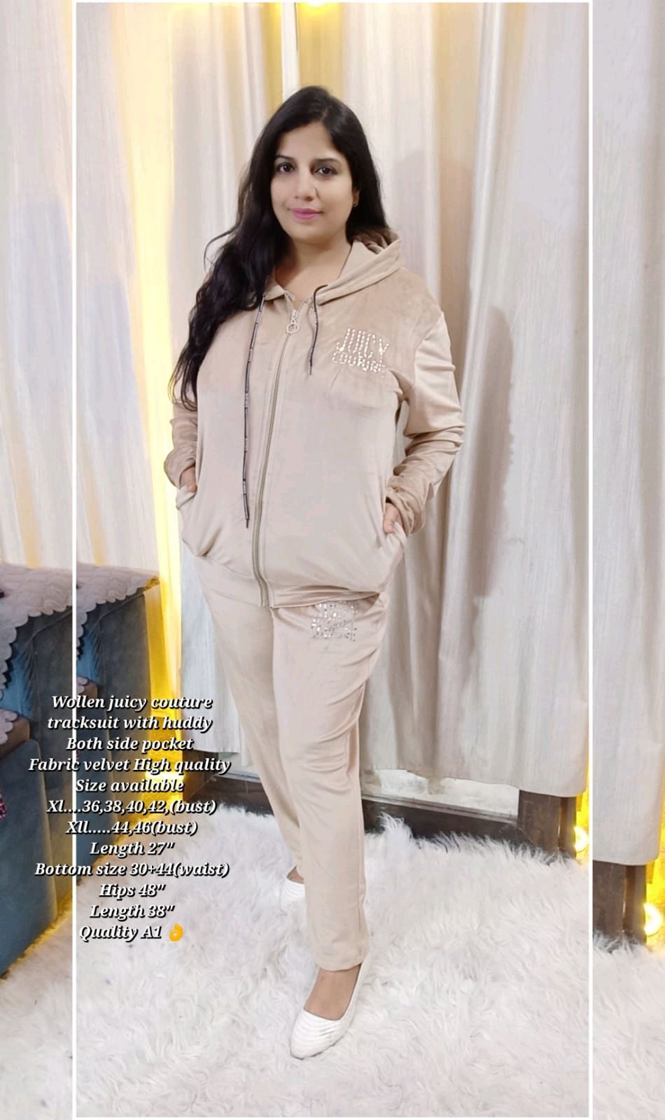 5502 Wollen juicy couture tracksuit with huddy Both side pocket