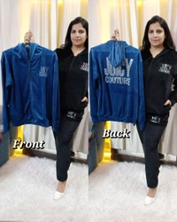 KD18  5502 Wollen juicy couture tracksuit with huddy Both side pocket  - Blue, 3XL-46