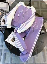 KD18 5507 3 Patti Fleece  cordset - Purple, L-40