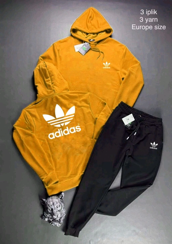 5509 Winter Tracksuits Full Warm Hoodie Lower"Brand -Adidas  - Yellow, L-40