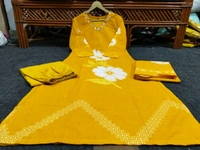 SF3  5511  Very Beautiful Flower Print  Design for Gorgeous   Malmal Dupatta  - Yellow, M-38