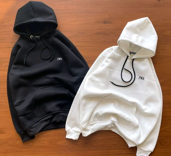 5515 Hoodie With Hood along  Kangaroo pocket ZARA LogoHigh quality f - White, L-40